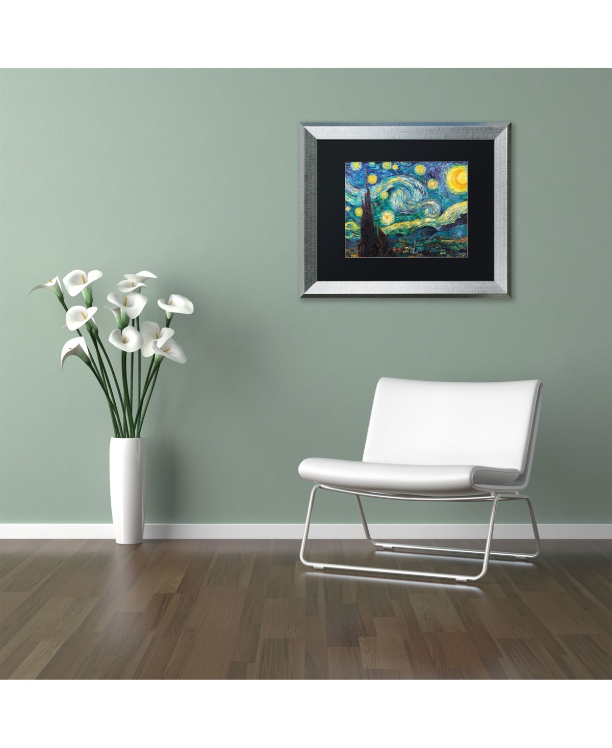 Trademark Fine Art Heavy Duty Silver Frame with Black Mat -