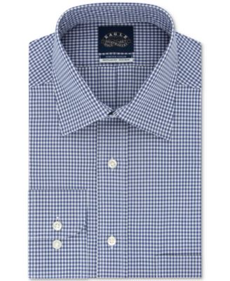 Eagle Men's Classic Regular Fit Non Iron Stretch Collar Check Dress Shirt Red Size 32X33
