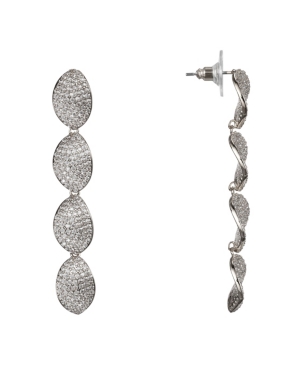 image of Nina Jewlry Linear Cubic Zirconia Petal Drop Earrings