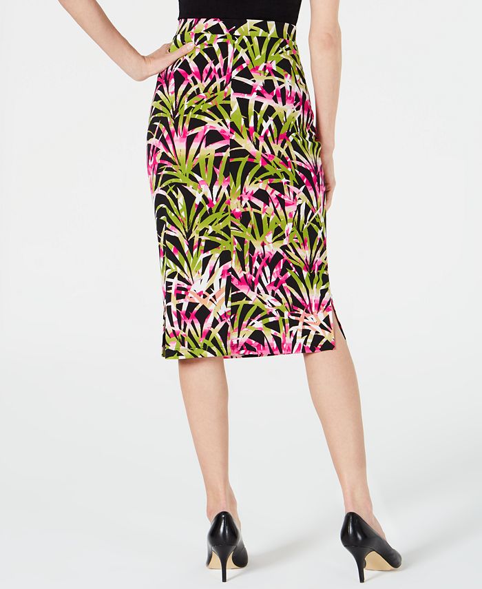 Kasper Tropical Leaves Printed Skirt - Macy's