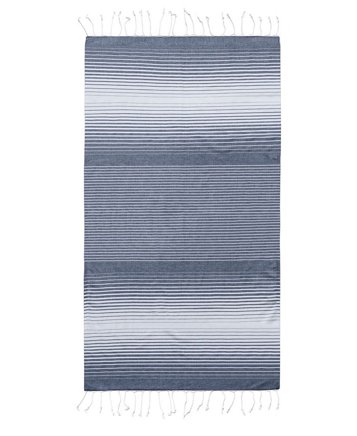 Laguna Beach Textile Co. Turkish Fouta Beach Towel - Rainbow Stripe, 400 GSM Cotton - View #8