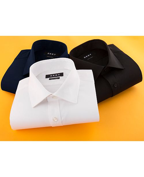 DKNY Men's SlimFit Stretch Solid Dress Shirt, Created for Macy's
