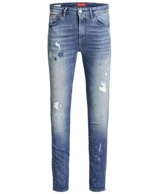 Jack & Jones - Skinny fit blue LIAM jeans with paint splatter