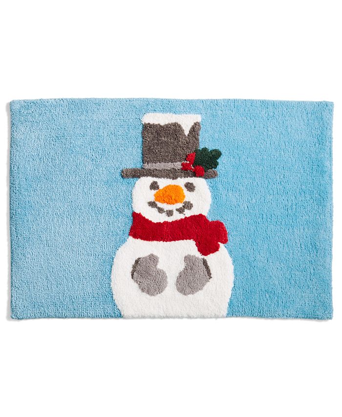 Martha Stewart Collection CLOSEOUT! Snowman 20" x 30" Bath Rug, Created