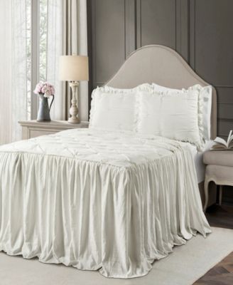 Lush Décor - Ravello Pintuck Ruffle Skirt 3Pc Full Bedspread Set