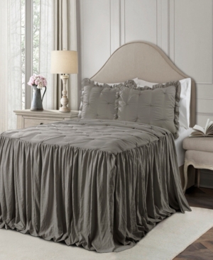Ravello Pintuck Ruffle Skirt 3Pc Full Bedspread Set