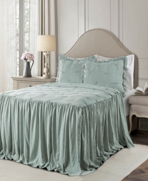 Ravello Pintuck Ruffle Skirt 3Pc Full Bedspread Set