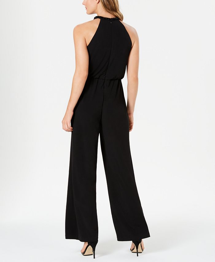 Calvin Klein Beaded Blouson Jumpsuit - Macy's