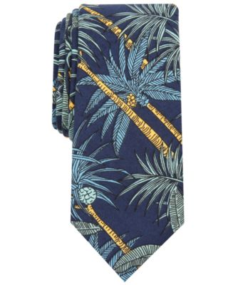 Bar III Men's Skinny Palm Tree Tie, Created for Macy's - Macy's