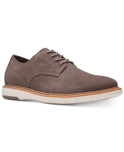 Clarks Men S Draper Taupe Suede Casual Lace Up Shoes Reviews