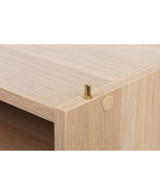 USA TACHI Modular Wood Stacking Storage Box with Shelf, Light Brown