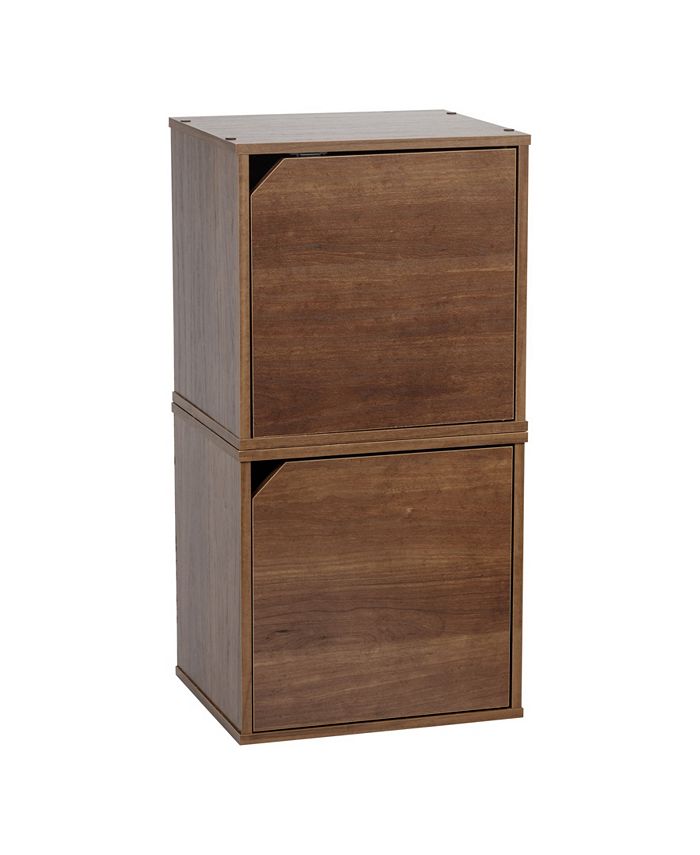 IRIS USA Baku Modular Wood Cube Box With Door Macy's