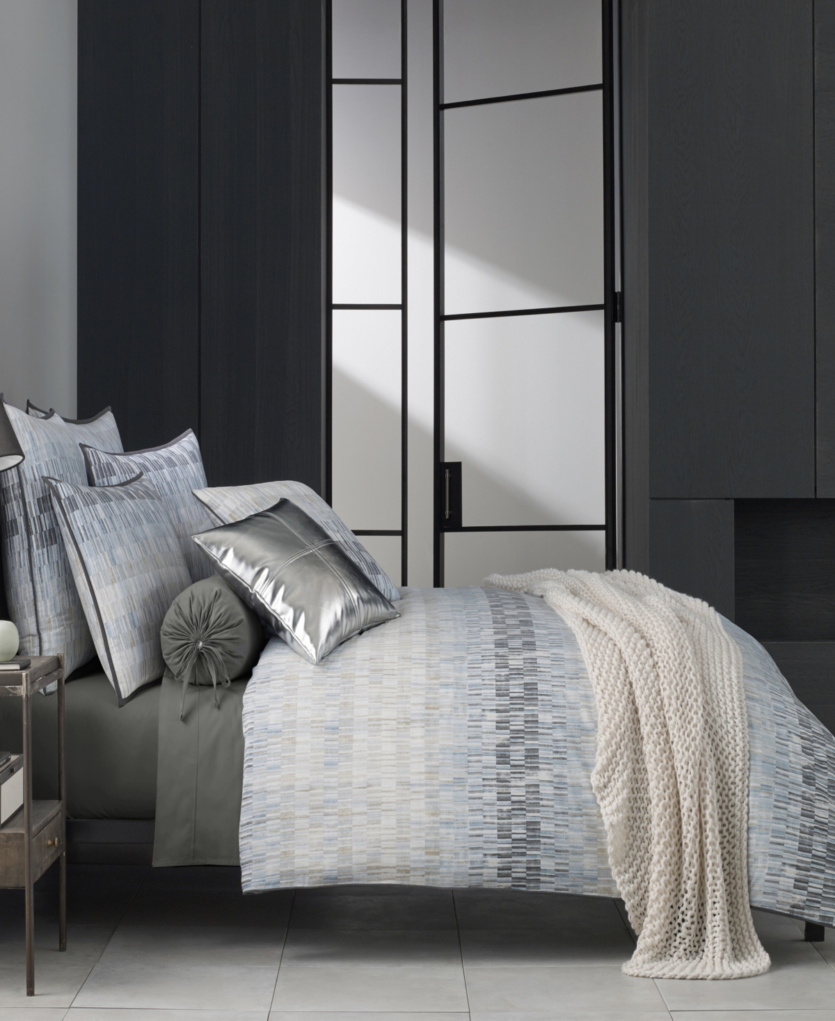 Oscar Oliver Flatiron Duvet Cover, King Bedding In Teal