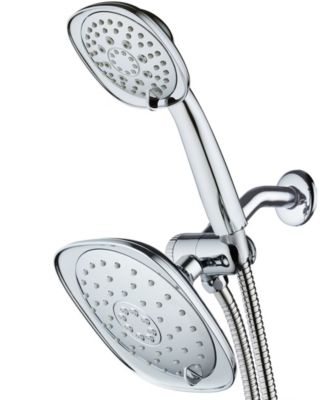 Aquadance - Luxury Square High-Pressure Giant 7.3" Rain Shower Head/Handheld Spa Combo