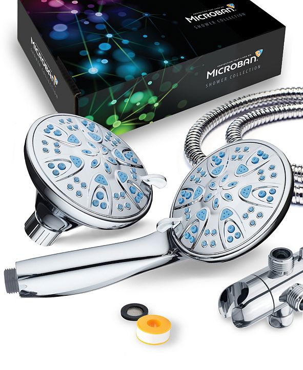 Aquadance Antimicrobial 30setting Shower Combo, Aqua Blue Jets