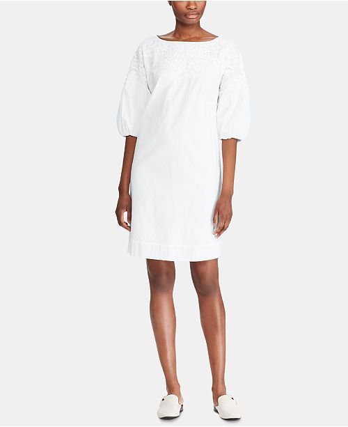 Lauren Ralph Lauren Bell Sleeve Cotton Shift Dress Reviews