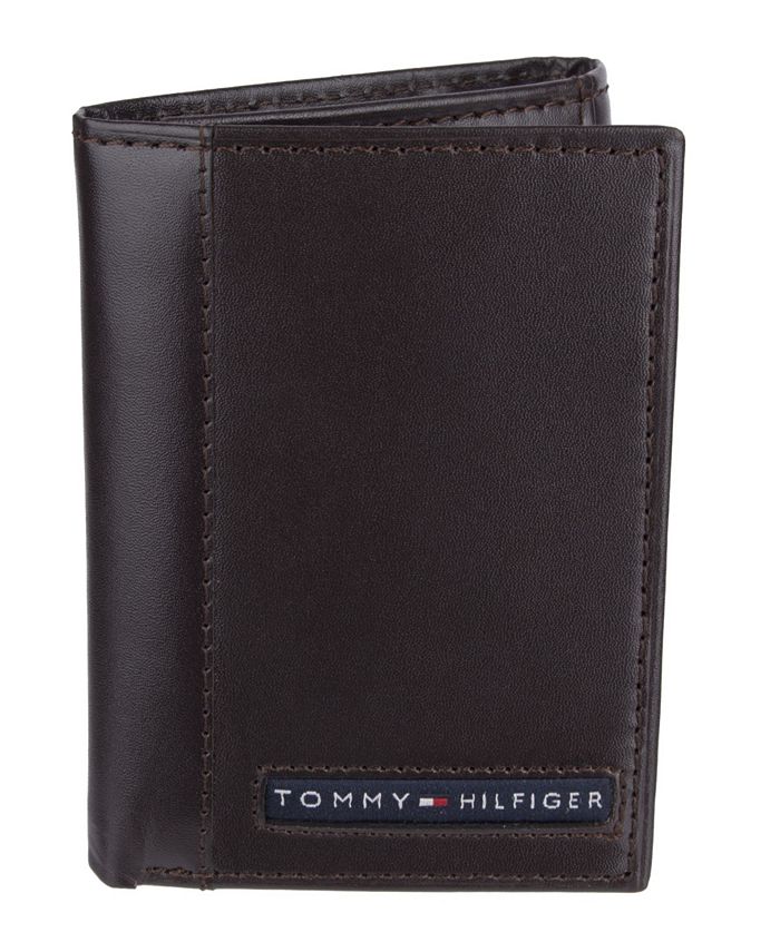 Tommy hilfiger sale trifold wallet brown