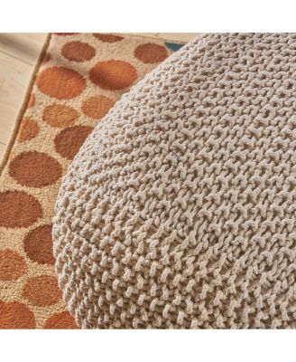 Pim Knitted Cotton Pouf Cube