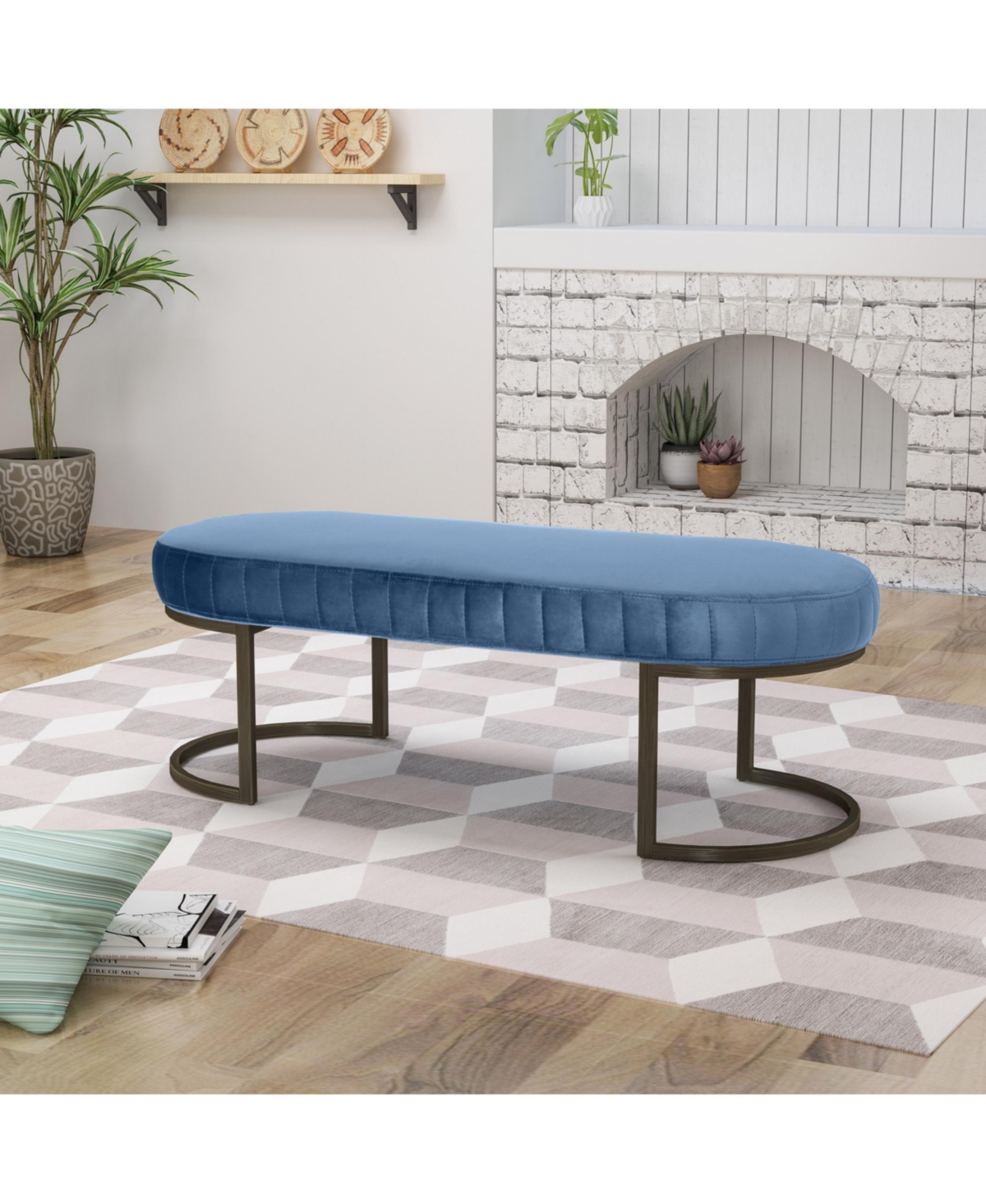 Noble House Calla Bench In Cobalt