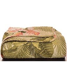 Tommy Bahama Tropical Orchid Palm Green Throw