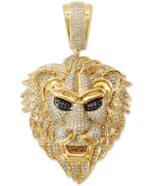 Macy's Diamond Lion Pendant (1-5/8 Ct. T.w.) In 14k Gold-plated Sterling Silver In Gold Over Silver