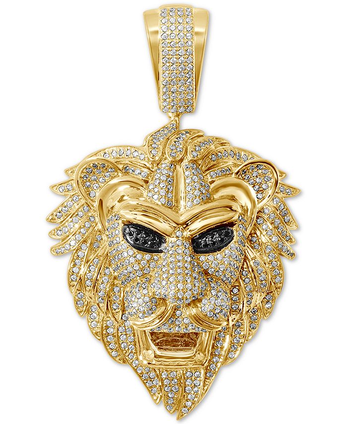 Macy's - Diamond Lion Pendant (1-5/8 ct. t.w.) in 14k Gold-Plated Sterling Silver