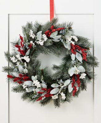 GORGEOUS Martha Stewart silver, on sale white and red LED wreath