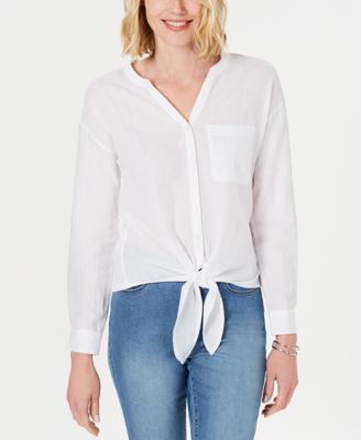 macy's tie front top