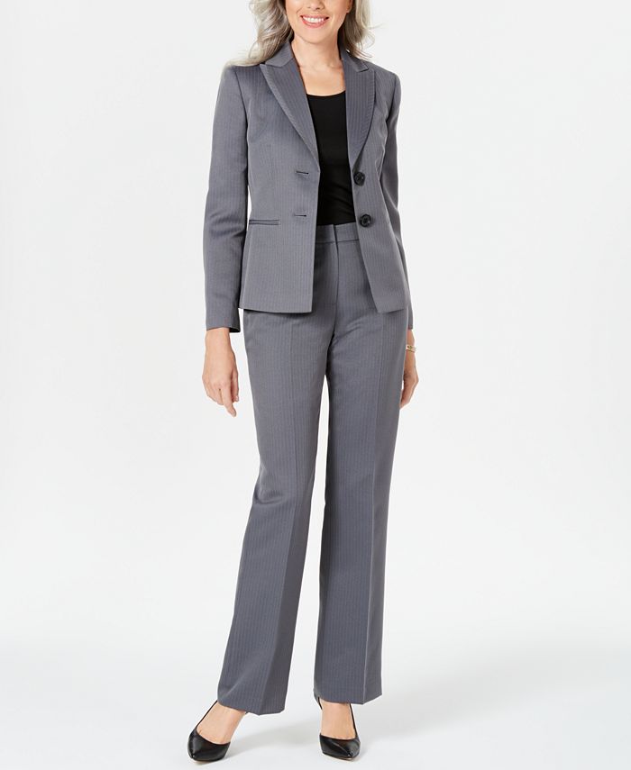 Le Suit Petite Herringbone Pantsuit - Macy's