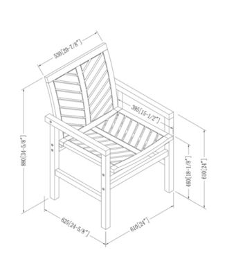 Patio Wood Chairs, Set Of 2