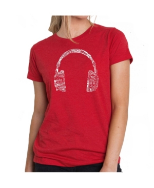 image of Women-s Premium Word Art T-Shirt - Language Headphones