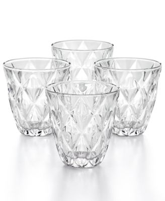 The Cellar - Clear Diamond Double Old-Fashioned Glasses, Set of 4