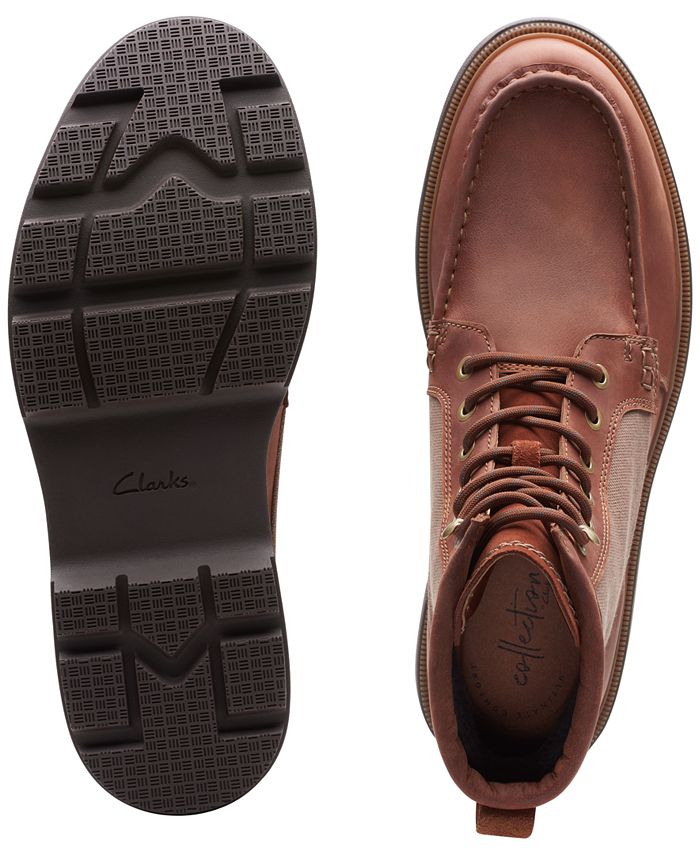 Clarks Men's Dempsey Peak British Tan Leather Casual Boots - Macy's