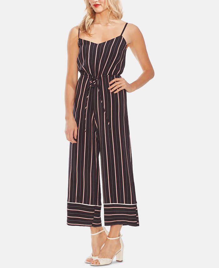 Vince camuto striped jumpsuit discount