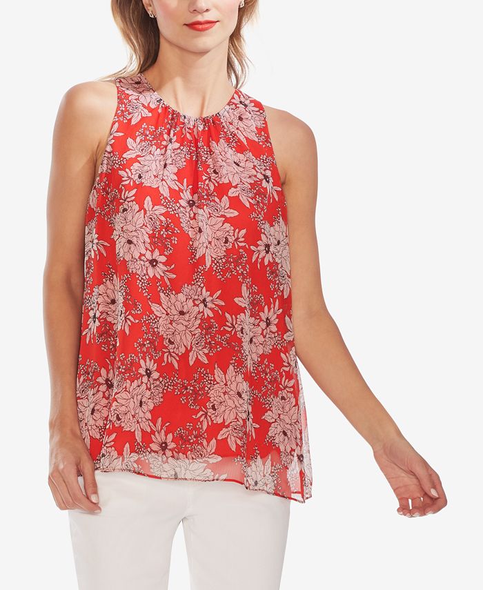 Vince Camuto Floral-Print Sleeveless Top & Reviews - Tops - Women - Macy's