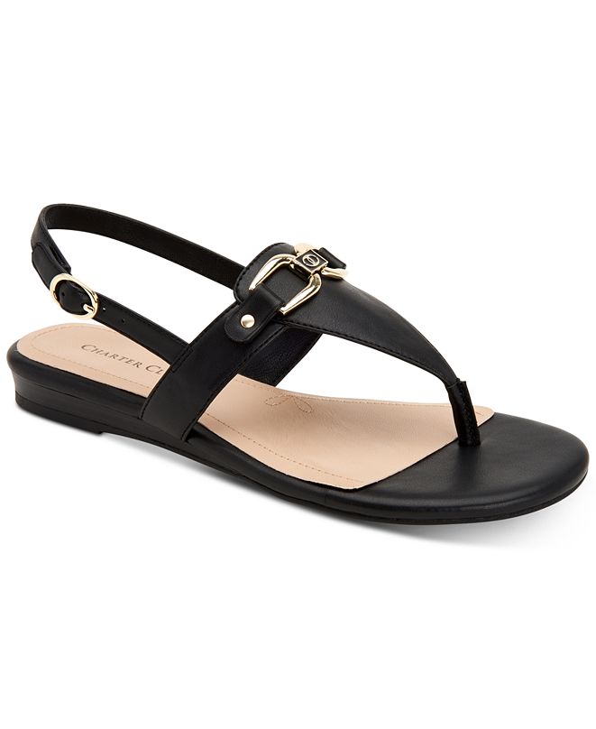 Charter Club Ondreaa Thong Flat Sandals, Created for Macy's & Reviews ...