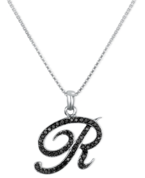 image of Sterling Silver Necklace, Black Diamond 