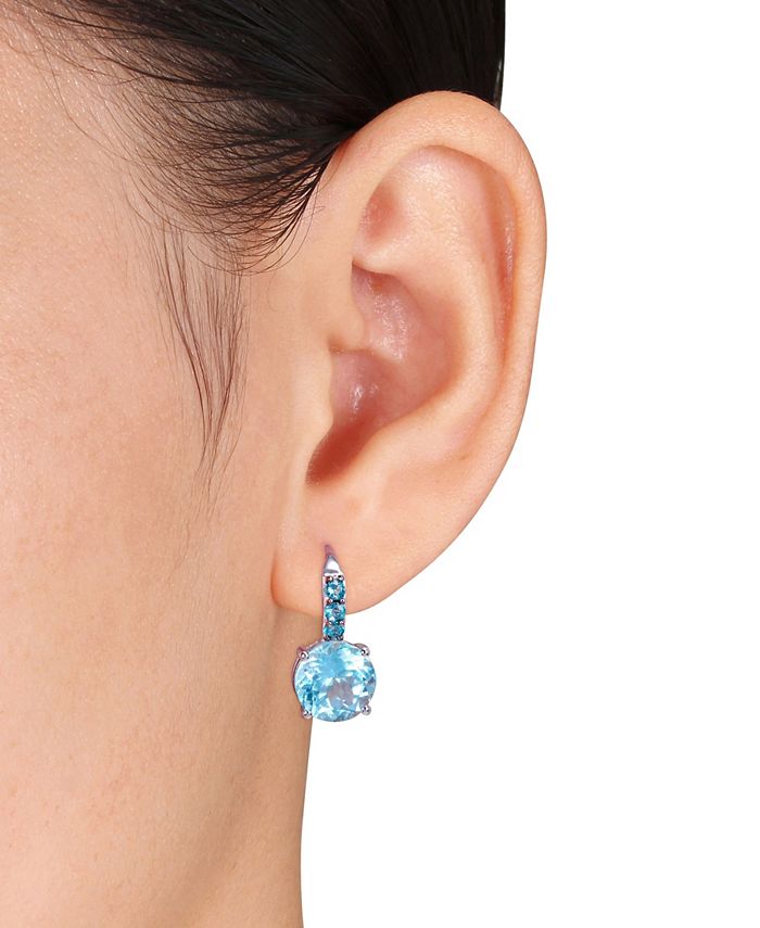 Macy's - Blue Topaz (15-1/4 ct.t.w.) Drop Earrings in Sterling Silver
