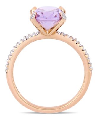 Pink Amethyst (2-3/8 ct.t.w.) and Diamond (1/10 ct.t.w.) Ring in 10k Rose Gold