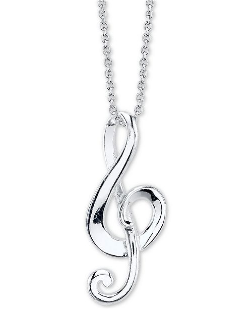 Unwritten Music Symbol Pendant Necklace In Sterling Silver 18 Chain Reviews Necklaces Jewelry Watches Macy S