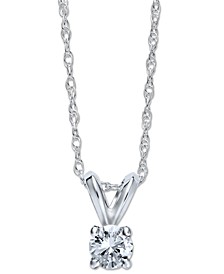 Round-Cut Diamond Pendant Necklace in 10k White or Yellow Gold (1/4 ct. t.w.)