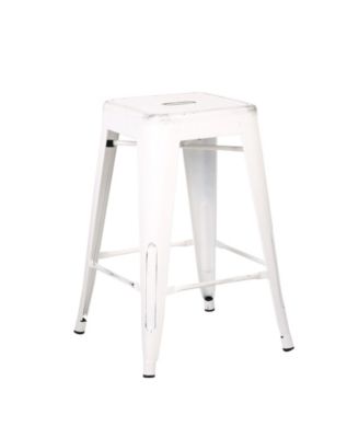 Backless Industrial Metal Bar Stool, Set of 2