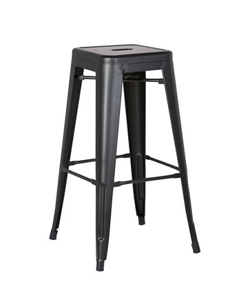 AC Pacific 30 In Metal Backless Barstool Set of 2