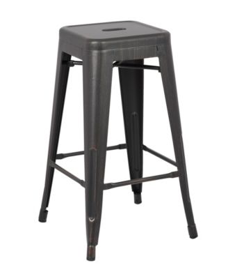 Ac Pacific Backless Industrial Metal Bar Stool, Set of 2