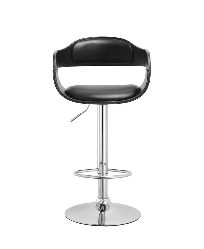 Ac Pacific Contemporary Swivel Adjustable Barstool with Padded Seat and