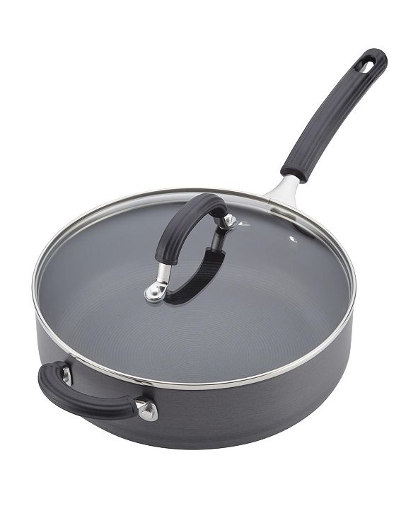 Circulon HardAnodized Nonstick Covered 4Qt. Saute Pan with Helper