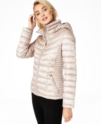 calvin klein hooded quilted puffer coat