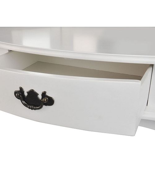 Benzara Wooden Vanity Set Featuring Stool And Mirror Reviews