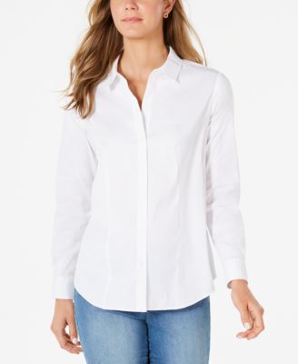 macys womens white dress shirt