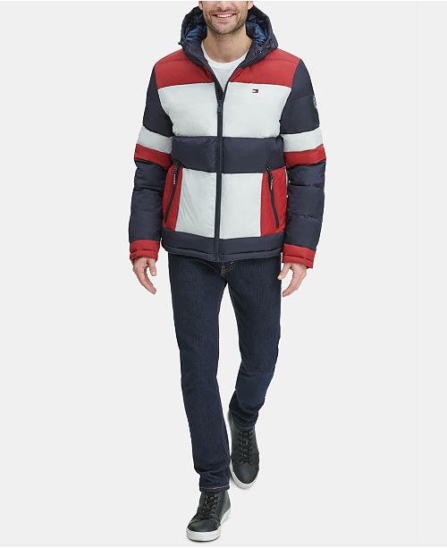 Tommy Hilfiger Men S Colorblocked Hooded Puffer Coat Created For